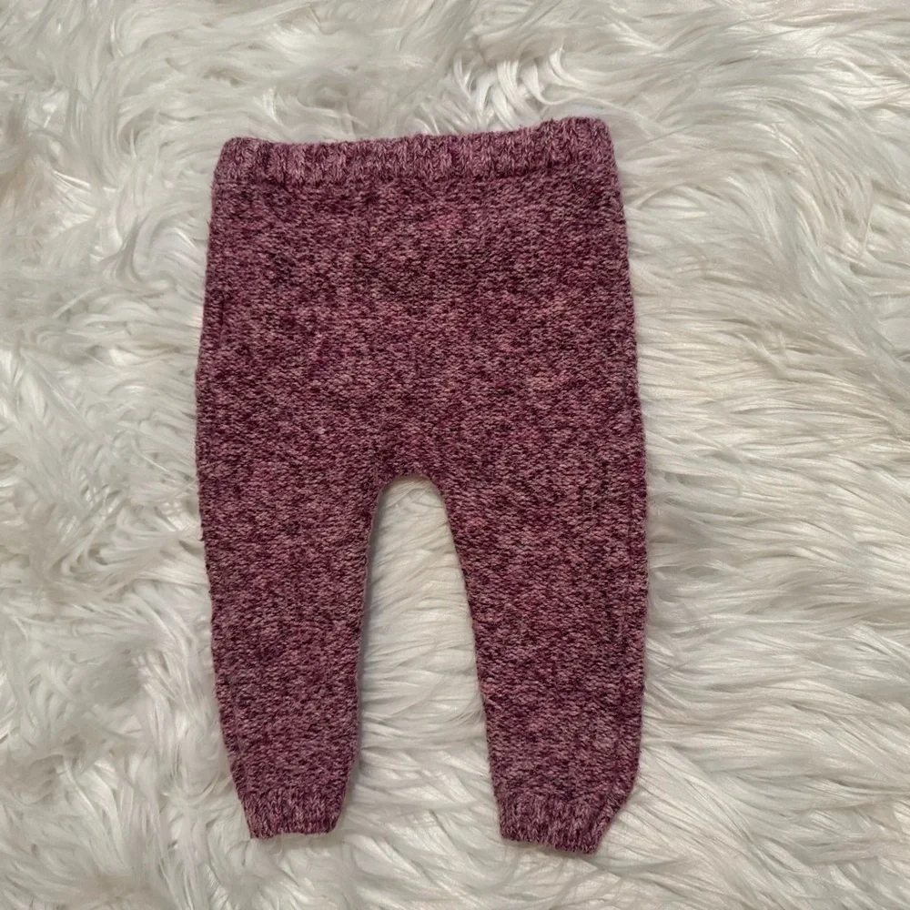 Old Navy Baby Girl 0-3M‎ Pink Knit Sweater Pants Outfit Set Cozy 2Pc